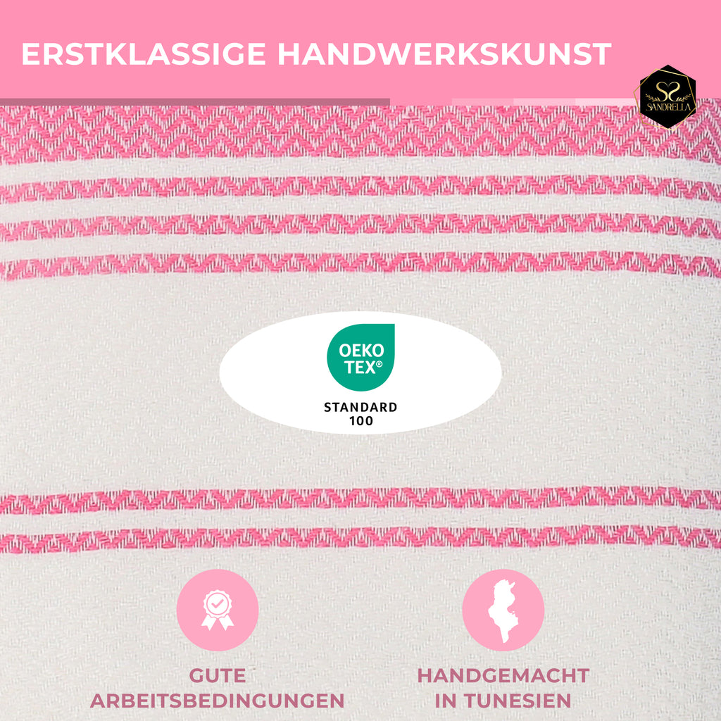 Doppelpack Hamamtuch 100 x 200 cm I altrosa & rosa