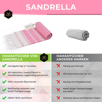 Edelstück Hamamtuch 100 x 200 cm | rosa