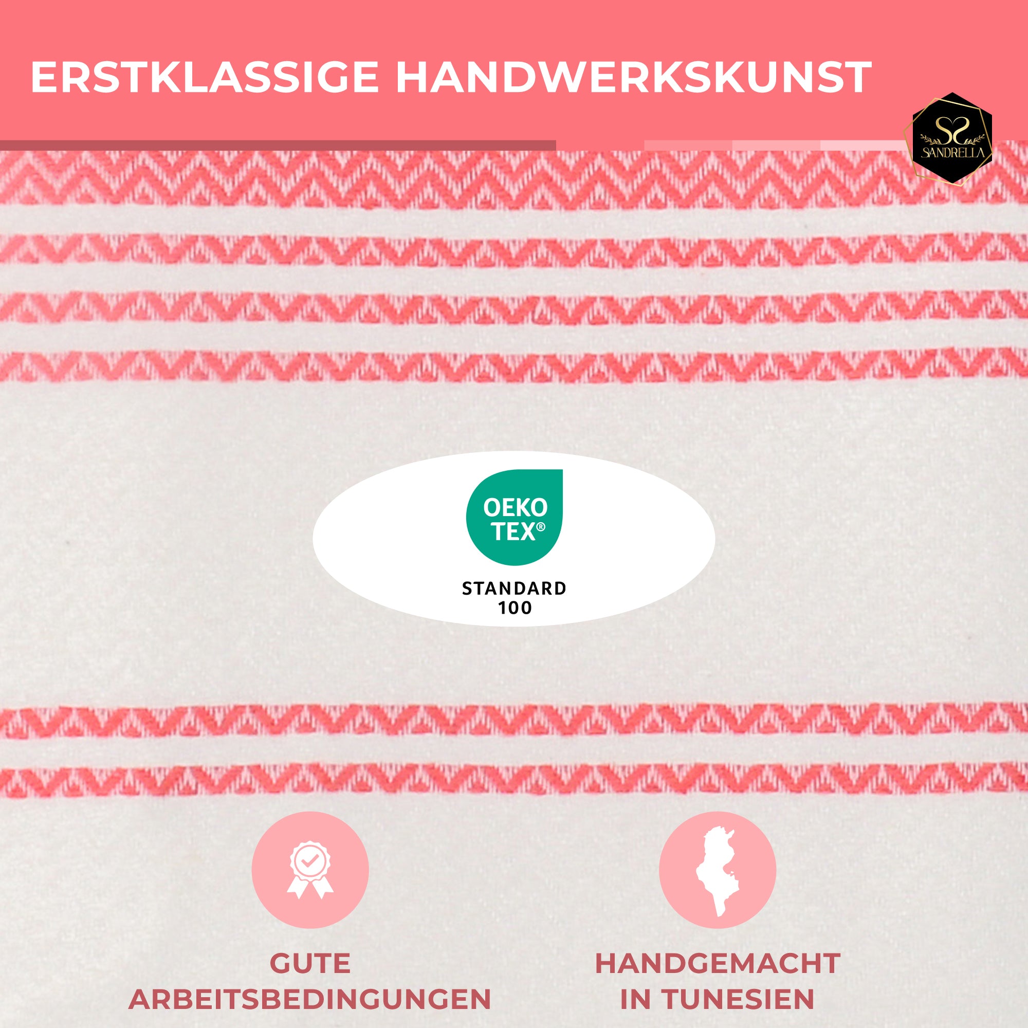 Doppelpack Hamamtuch 100 x 200 cm I blau & rot