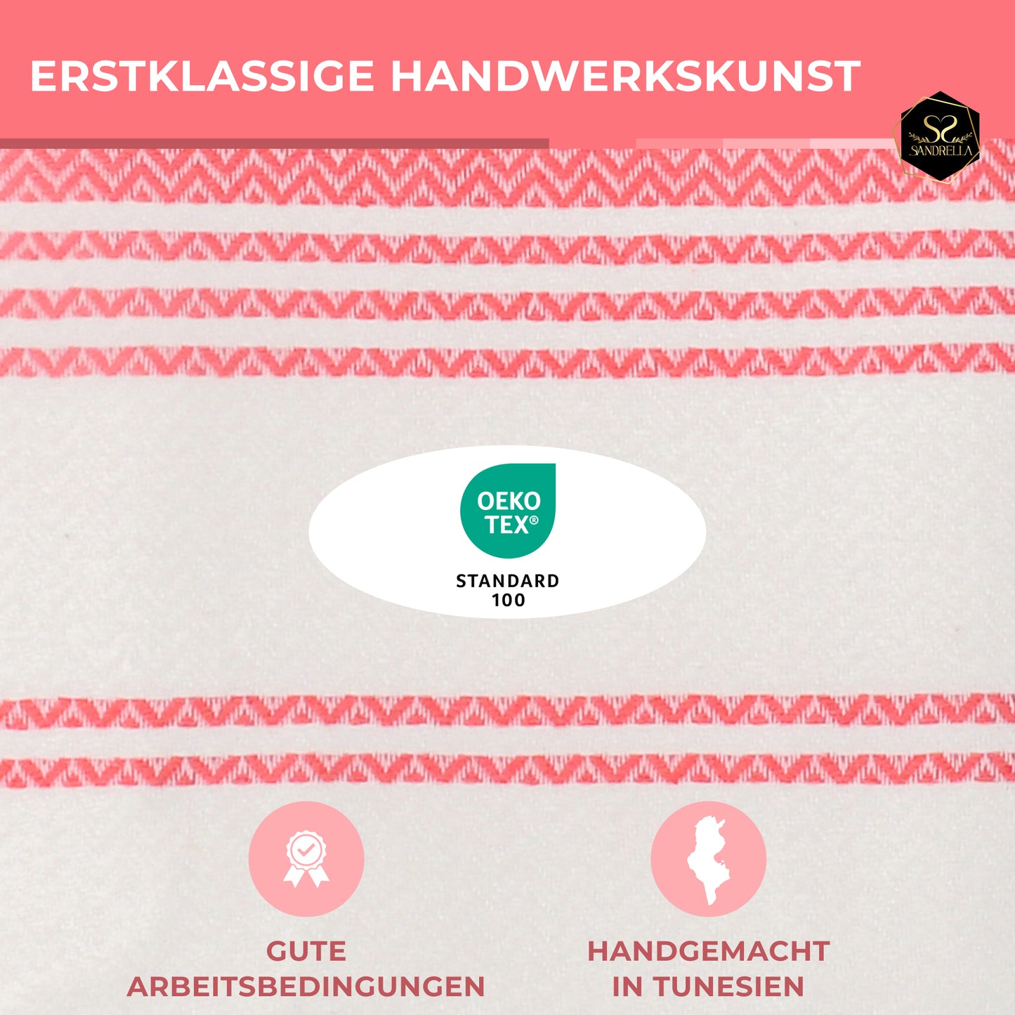 Edelstück Hamamtuch 100 x 200 cm | rot