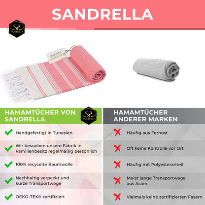 Edelstück Hamamtuch 100 x 200 cm | rot