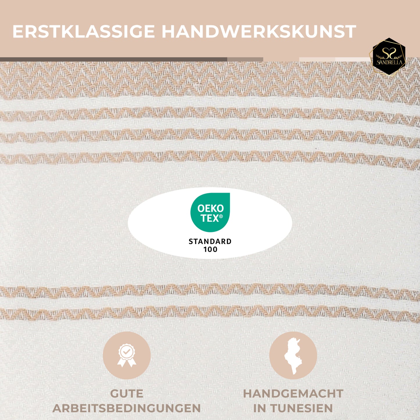 Doppelpack Hamamtuch 100 x 200 cm I beige & hellblau