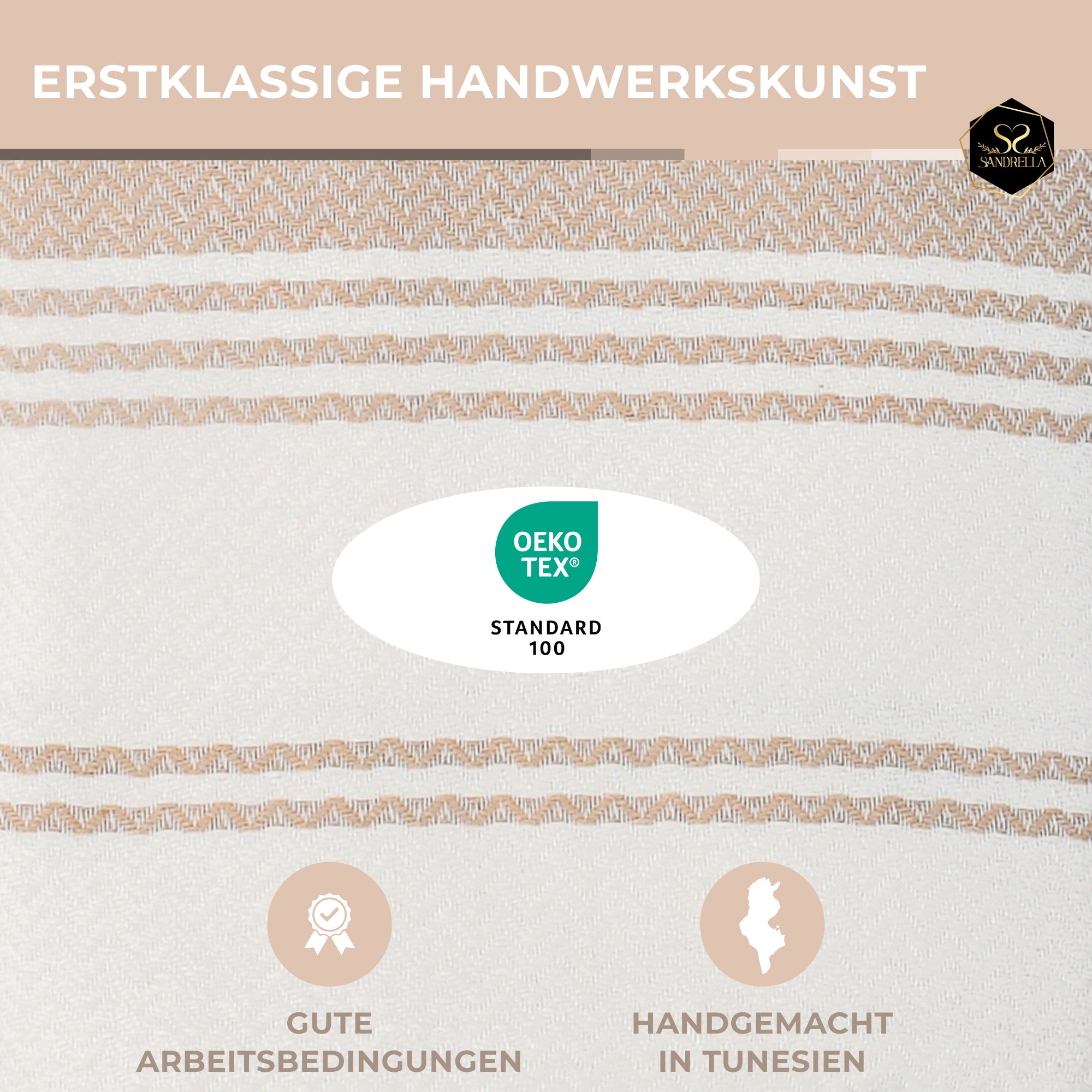 Doppelpack Hamamtuch 100 x 200 cm I beige & hellblau