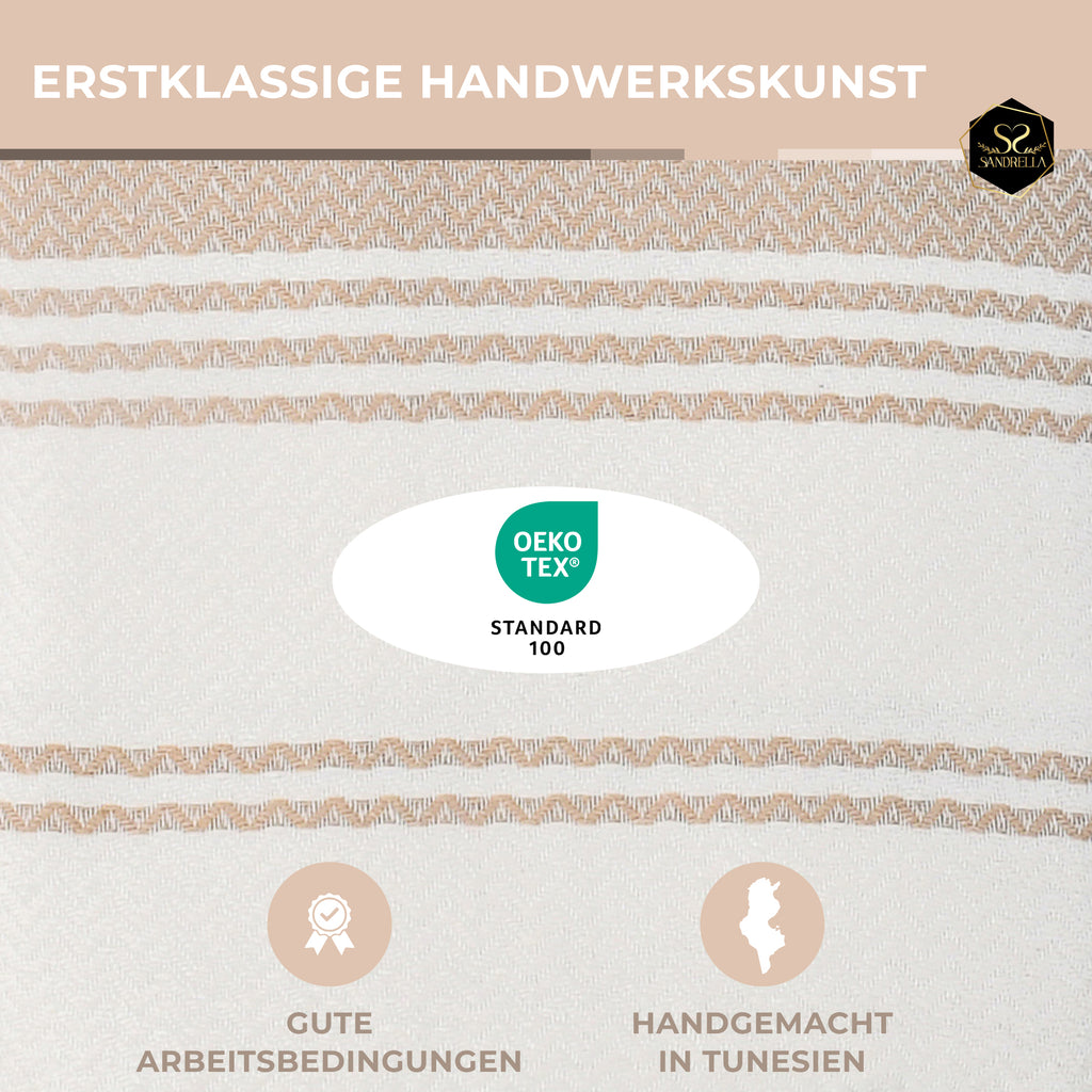 Doppelpack Hamamtuch 100 x 200 cm I 2x beige