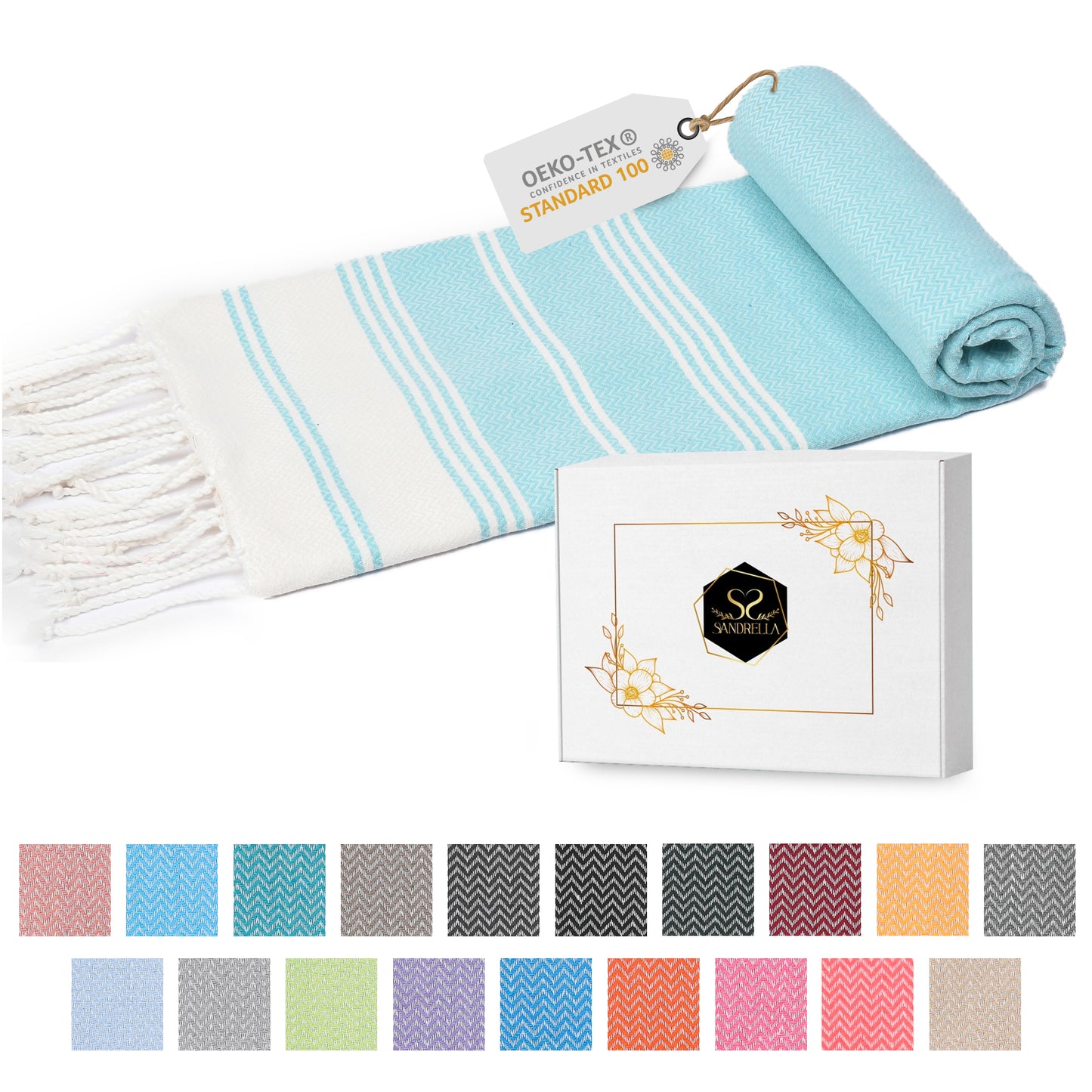 Edelstück Hamamtuch 100 x 200 cm | türkis