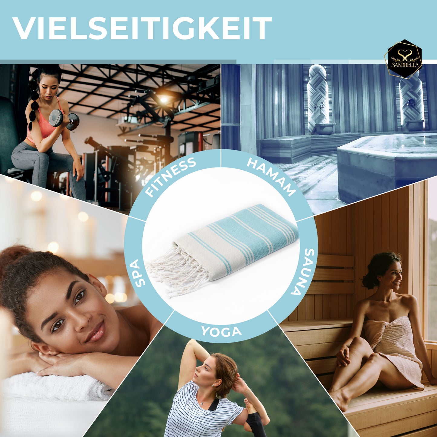 Edelstück Hamamtuch 100 x 200 cm | türkis