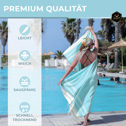 Edelstück Hamamtuch 100 x 200 cm | türkis