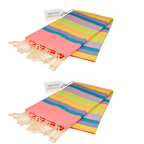 Doppelpack Hamamtuch 90 x 170 cm I pink gestreift
