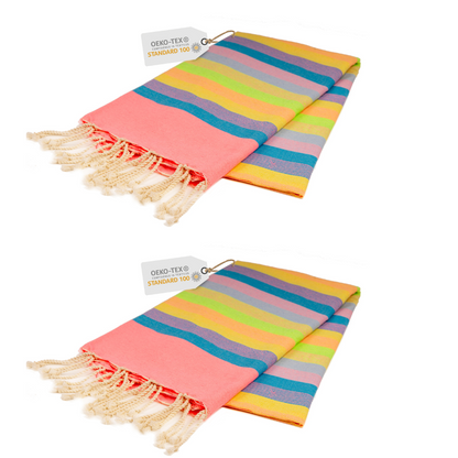 Doppelpack Hamamtuch 100 x 200 cm I pink gestreift