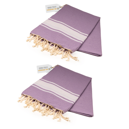 Doppelpack Hamamtuch 90 x 170 cm I lila