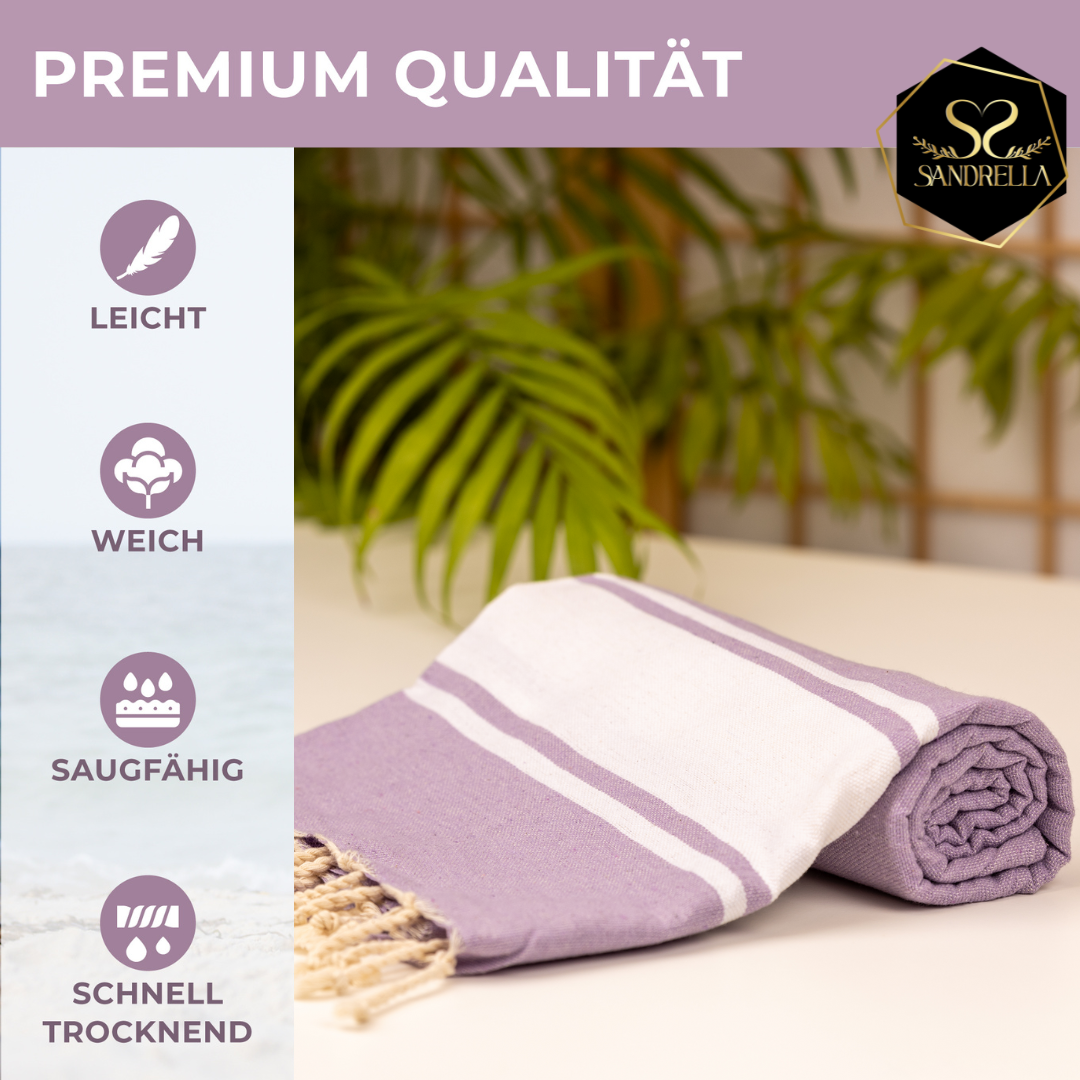 Doppelpack Hamamtuch 90 x 170 cm I lila