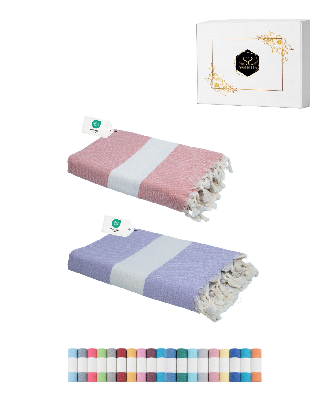 Vorteils-Set - Herzstück Hamamtuch I altrosa & lila