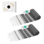 Doppelpack Hamamtuch 100 x 200 cm I 2x dunkelgrau