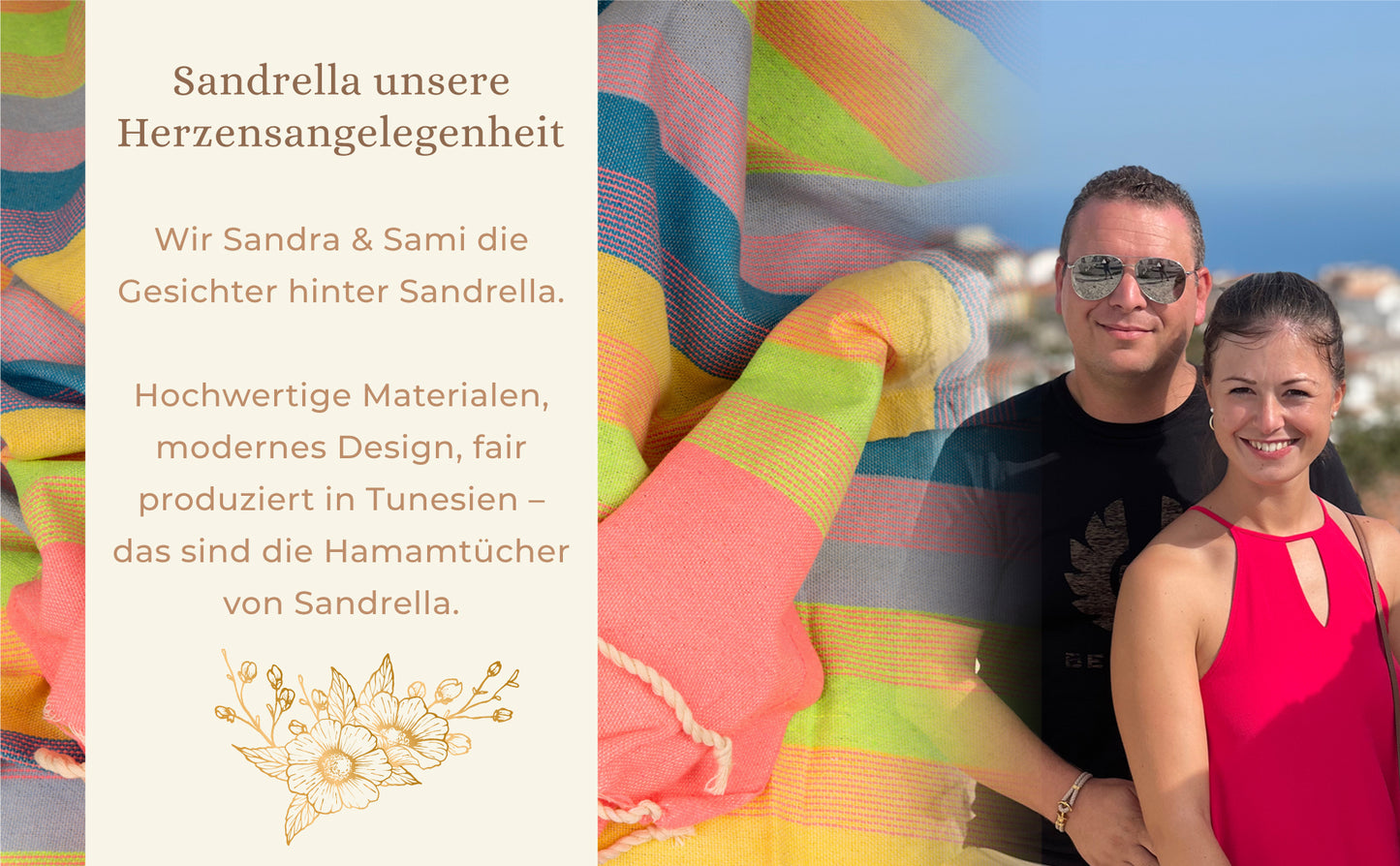 Sandrella Hamamtuch Sauna Damen & Herren groß 170x270 Baumwolle Strandtuch Decke Pestemal